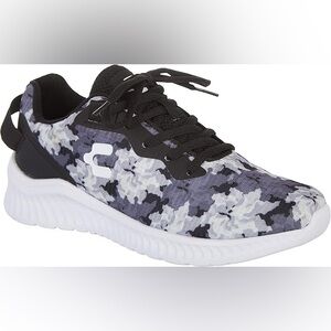 Charly Amorist Black and White Floral Running Shoes Size 10